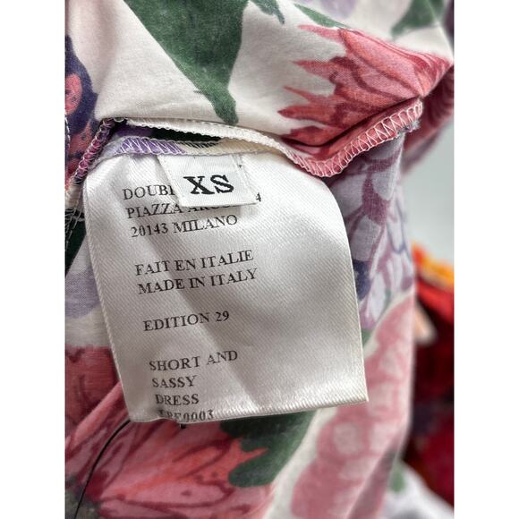 B51 La DoubleJ Short and Sassy Floral Midi Dress XS Romantic Cottage Garden - Picture 11 of 12